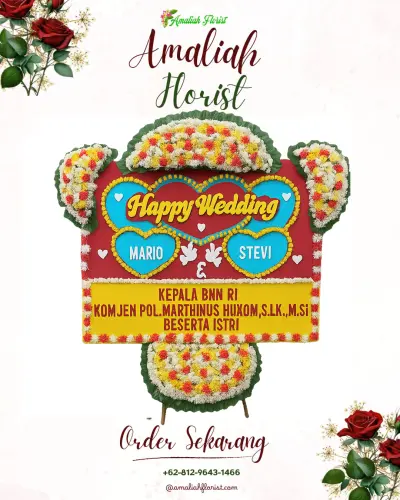 Karangan Papan Bunga Pernikahan di Intenjaya